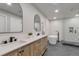 Sleek bathroom features a double sink vanity, a modern soaking tub, and a frameless glass shower for a spa-like experience at 867 Hill And Dale Rd # B, Golden, CO 80401