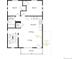 Floor plan showing kitchen, living room, dining area, two bedrooms, and full bath upstairs at 46549 Avery Ln, Bennett, CO 80102