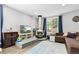 Comfortable living room with modern fireplace, plush seating, and a large window with natural light at 6502 W 96Th Ave, Westminster, CO 80021