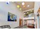 Bright building lobby with bench seating and colorful art display at 2650 W Front View Crescent Dr # 101, Denver, CO 80211