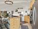 Contemporary kitchen design with a center island, stainless steel appliances, and stylish wooden cabinetry at 197 Sawmill Ln, Idaho Springs, CO 80452