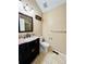 Charming bathroom features a granite countertop, modern fixtures, and tile flooring at 4111 E 94Th Ave # E, Thornton, CO 80229
