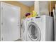 Functional laundry room with modern washer and dryer units at 22029 E Irish Dr, Aurora, CO 80016