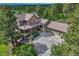 Stunning aerial view of a multi-story home with a three car garage and beautiful landscaping at 5519 Ponderosa Dr, Parker, CO 80134