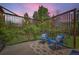 Modern patio with privacy screening, comfortable seating, and contemporary outdoor decor at 2150 Wagon Way, Louisville, CO 80027