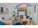 Bright living room with a cozy fireplace and stylish furnishings at 222 S Olive St, Denver, CO 80230