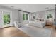 Serene main bedroom is filled with natural light and offers a comfortable seating area and stylish decor for a peaceful ambiance at 3256 S Corona, Englewood, CO 80113