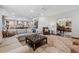 Spacious living room with an open floor plan, comfortable seating, and seamless transition to the kitchen at 10660 Weathersfield Ct, Highlands Ranch, CO 80129