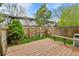 Back deck with a wooden fence and partial view of the backyard with grass and vegetation at 3061 W 92Nd Ave # 8B, Westminster, CO 80031