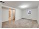 Finished basement featuring plush carpet flooring and a window letting in natural light at 194 S Emerson St, Denver, CO 80209