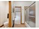 Full bathroom includes tile floors and glass enclosed shower at 20401 High Pines Dr, Monument, CO 80132