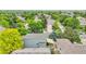 Bird's-eye view of a home with a back patio in a tree-filled suburban neighborhood at 10571 Garfield St, Thornton, CO 80233