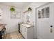 Cozy kitchen featuring white cabinets and countertops, stainless steel appliances, and tile floors at 2023 E 20Th Ave, Denver, CO 80205