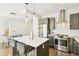 Well-lit kitchen with stainless steel appliances, a functional island, and modern cabinetry with sleek hardware at 3632 Lipan St, Denver, CO 80211