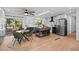 Modern kitchen featuring stainless steel appliances, white subway tile backsplash, and a central island for prep and gathering at 6742 Cole Cir, Arvada, CO 80004