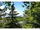 Scenic mountain view framed by lush greenery and a home with solar panels in a peaceful, natural setting at 6742 Cole Cir, Arvada, CO 80004