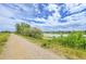 Gravel path near a pond surrounded by green grass and trees in a residential neighborhood at 10301 Owens Cir, Broomfield, CO 80021