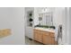 Clean bathroom with a single vanity and shower/tub combo at 982 Grant Pl, Boulder, CO 80302