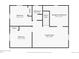Basement floor plan featuring two bedrooms, a bathroom and unfinished storage area at 7624 Navajo St, Denver, CO 80221