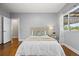 Cozy bedroom with hardwood floors, natural light, and a neutral color palette at 2703 N Milwaukee St, Denver, CO 80205