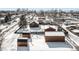 Aerial view showcasing home and large backyard with sheds at 245 Cedar St, Hudson, CO 80642