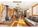 Open concept living room and spiral staircase at 200 The Lane Rd, Golden, CO 80403