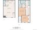 Two-story floor plan featuring the kitchen, bedrooms, bathrooms, balcony, W.I.C., and laundry at 1697 S Cole St # B5, Lakewood, CO 80228