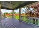 Relaxing covered patio boasting wood flooring, and a backyard view at 2474 Ravenswood Ct, Longmont, CO 80504