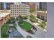 Aerial view of a landscaped courtyard with seating at 1625 Larimer St # 807, Denver, CO 80202