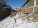 Fenced backyard with stone and gravel details, providing a low-maintenance landscape at 3212 S Kirk Way, Aurora, CO 80013