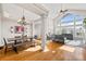 Spacious dining area with hardwood floors and chandelier at 1535 Plowman Dr, Monument, CO 80132