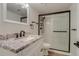 Updated bathroom featuring granite counters, modern fixtures and a glass enclosed shower at 1013 Homestake Dr # 17C, Golden, CO 80401