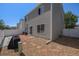 Backyard featuring stone landscaping, a brick patio, and vinyl privacy fence at 4076 Andes Way, Denver, CO 80249