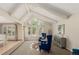 Comfortable living room showcasing vaulted ceilings, natural light, and stylish decor at 7778 S Cherry Ct, Centennial, CO 80122
