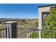 Balcony view overlooking a green space and neighborhood showcasing the tranquil surroundings and community aesthetics at 10119 Bellwether Ln, Lone Tree, CO 80124