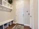 Functional mudroom with built-in bench, storage cubbies and entry to the home at 10119 Bellwether Ln, Lone Tree, CO 80124