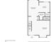 Detailed first-floor plan showing the layout of the kitchen, dining room, living room, and bathroom at 7589 S Cove Cir, Centennial, CO 80122