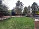 Large, well-manicured backyard with lush green grass and mature trees offering ample shade at 2488 W 111Th Pl, Denver, CO 80234