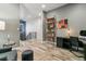 Open-concept office space featuring modern decor and open shelving with room to move at 16244 Thunder Cat Way, Monument, CO 80132