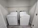 Convenient laundry area equipped with a washer, dryer, and shelving for storage at 9220 Wilde Ln # 102, Parker, CO 80134