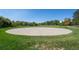 An outdoor basketball court surrounded by trees and grass, under a clear blue sky at 6705 Nelson St, Arvada, CO 80004