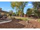 Spacious backyard with lawn, shed and mature trees at 3045 Xanadu St, Aurora, CO 80011