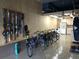 Organized garage featuring ski equipment, bicycles, and ample storage space perfect for the outdoor enthusiast at 1421 Rustic Dr, Longmont, CO 80504