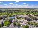 Expansive aerial view of Heather Gardens community with lush golf course and community buildings at 3022 S Wheeling S Way # 410, Aurora, CO 80014