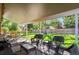 Inviting covered patio with ample seating and a view of the lush backyard at 455 Greenwood, Longmont, CO 80504