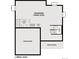 Lower level floorplan featuring an unfinished lower level and porch above at 1349 Brookfield Pl, Erie, CO 80026