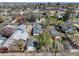 Aerial view of the house and neighborhood, highlighting tree coverage and residential streets at 45 S Grove St, Denver, CO 80219
