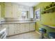 Bright kitchen with sleek appliances, eat-in bar and tile floors at 45 S Grove St, Denver, CO 80219