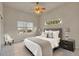 A cozy bedroom featuring a plush bed, stylish decor, and a picturesque window view at 3535 Medallion Rd, Castle Rock, CO 80104