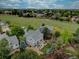 An aerial view of a neighborhood with outdoor seating, a green field, and fences at 9079 Garnet St, Highlands Ranch, CO 80126